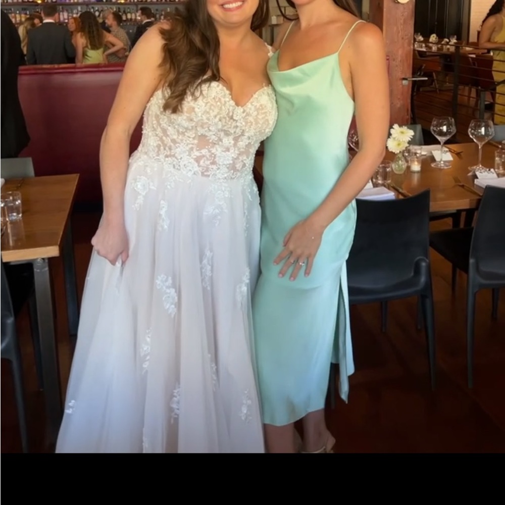 Alice + Olivia Mint Green Satin Dress - Picture 3 of 3